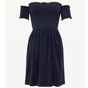 NWT Juicy Couture smocked jersey dress Navy L
